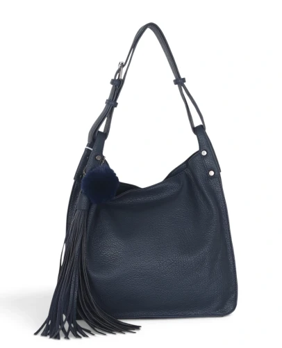 Torebka damska worek The Grace Bags Italy – z frędzlem i regulowaną rączką