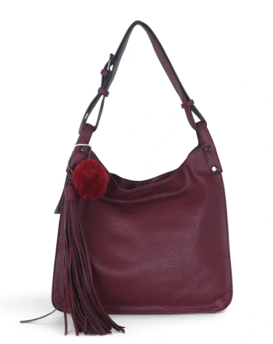 Torebka damska worek The Grace Bags Italy – z frędzlem i regulowaną rączką