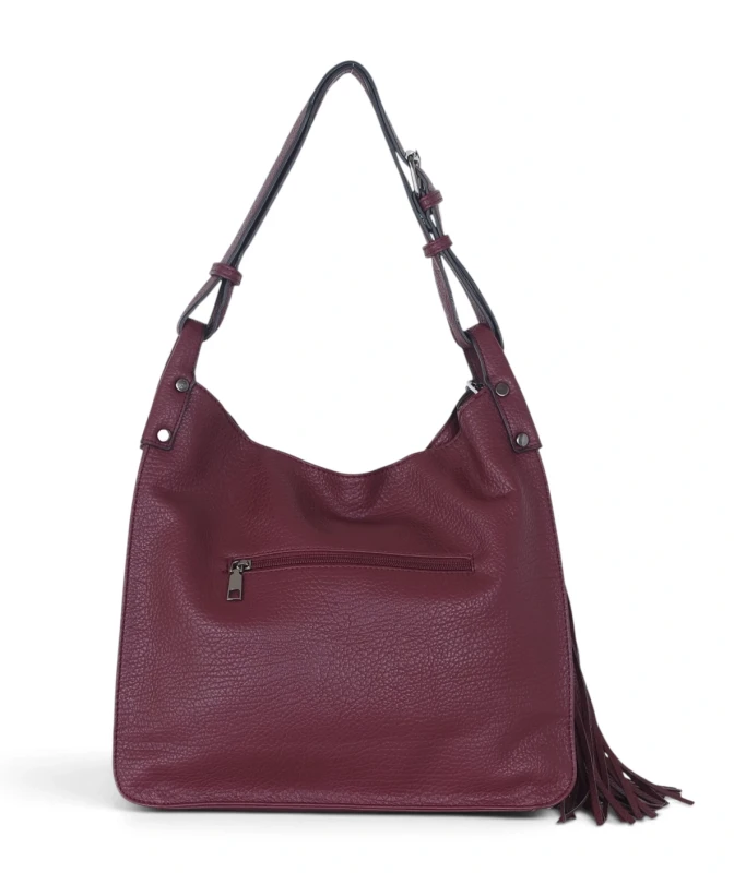 Torebka damska worek The Grace Bags Italy – z frędzlem i regulowaną rączką
