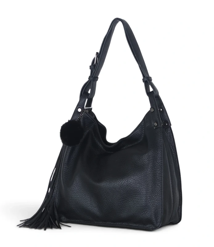Torebka damska worek The Grace Bags Italy – z frędzlem i regulowaną rączką