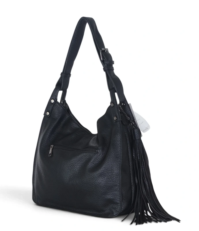 Torebka damska worek The Grace Bags Italy – z frędzlem i regulowaną rączką