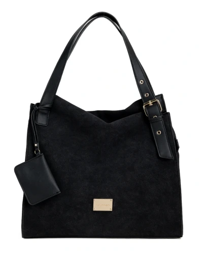 MONNARI Premium Torebka shopper bag zamszowa | A4 | Rączki + pasek | Jesień Zima