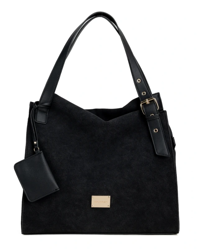 MONNARI Premium Torebka shopper bag zamszowa | A4 | Rączki + pasek | Jesień Zima