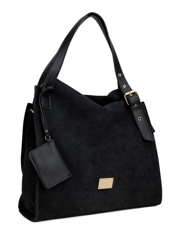 MONNARI Premium Torebka shopper bag zamszowa | A4 | Rączki + pasek | Jesień Zima