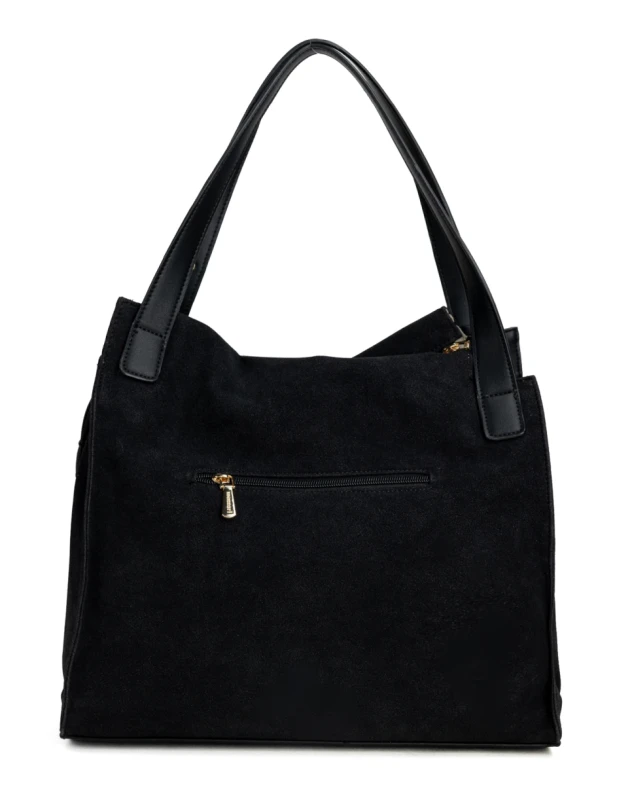 MONNARI Premium Torebka shopper bag zamszowa | A4 | Rączki + pasek | Jesień Zima
