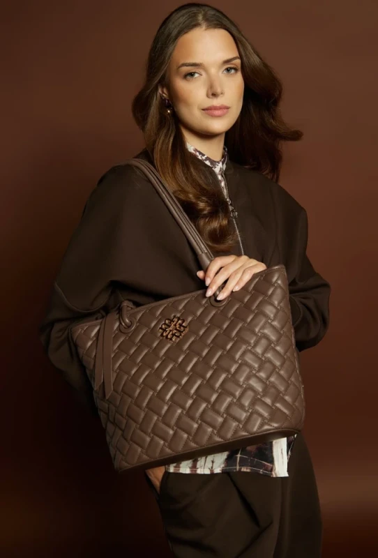 Monnari Torebka damska na ramię A4 | Shopper | Skóra ekologiczna | Złote logo | Jesień Zima