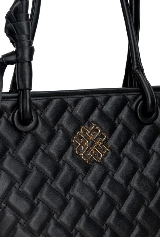 Monnari Torebka damska na ramię A4 | Shopper | Skóra ekologiczna | Złote logo | Jesień Zima