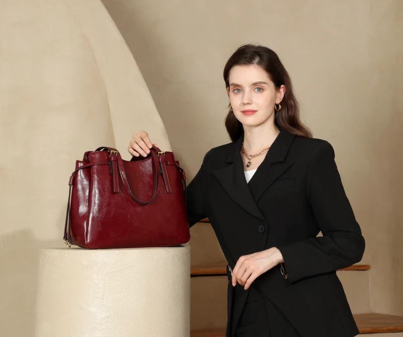 Ines Delaure Paris Elegancka Torebka Damska 3 Komory | Regulowane Rączki | Jesień Zima
