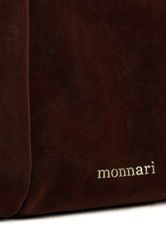 MONNARI Premium Collection Shopper Bag A4 | Torebka Damska na Ramię | Czekolada-Burgund | Jesień Zima