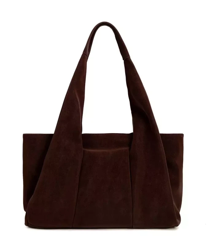 MONNARI Premium Collection Shopper Bag A4 | Torebka Damska na Ramię | Czekolada-Burgund | Jesień Zima