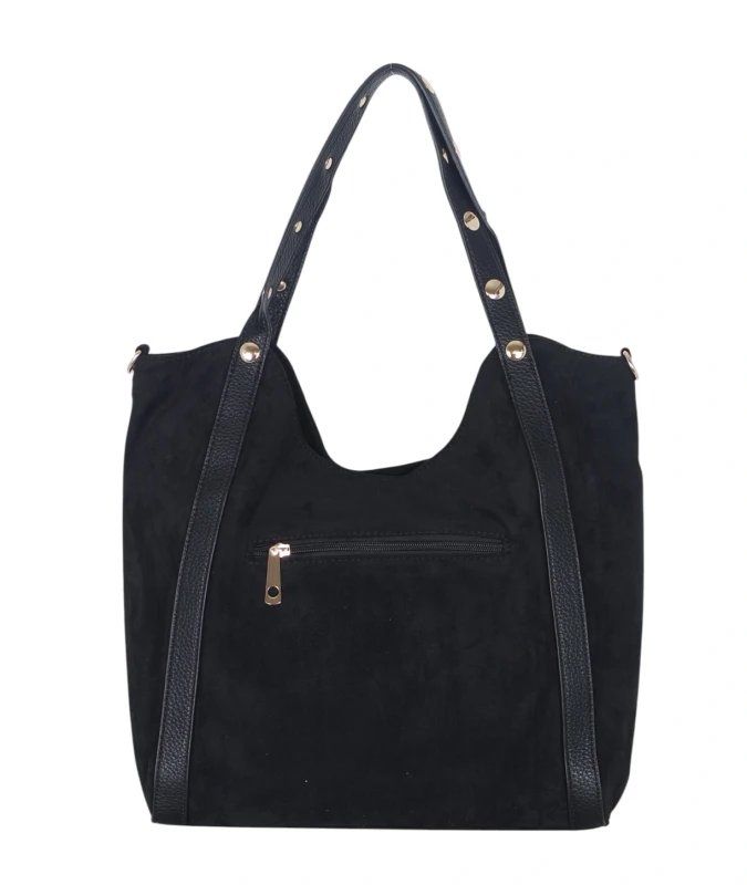 Andrea Massi Italy Torebka Shopper A4 | Zamsz Ekologiczny | Dżety | Rączki + Pasek