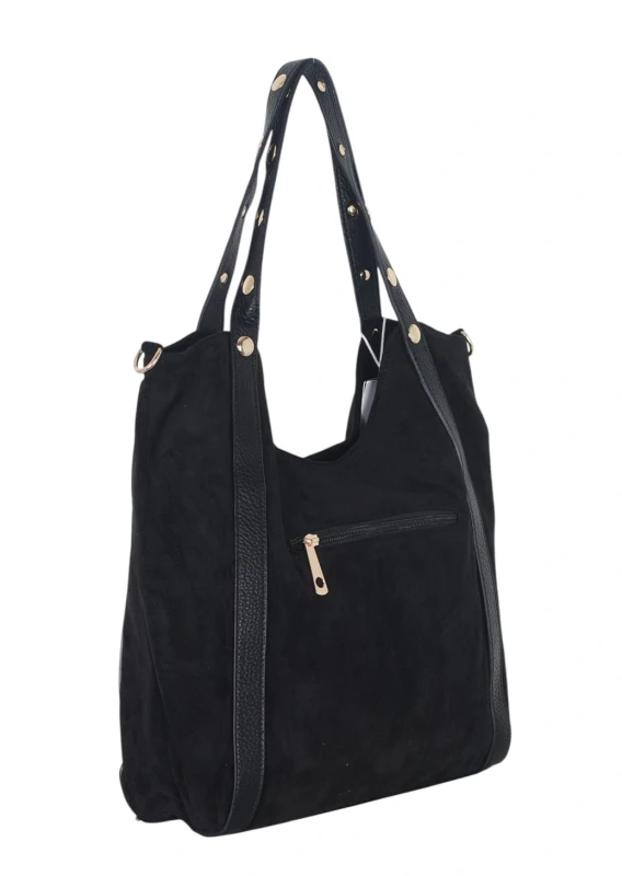 Andrea Massi Italy Torebka Shopper A4 | Zamsz Ekologiczny | Dżety | Rączki + Pasek