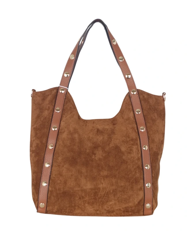 Andrea Massi Italy Torebka Shopper A4 | Zamsz Ekologiczny | Dżety | Rączki + Pasek