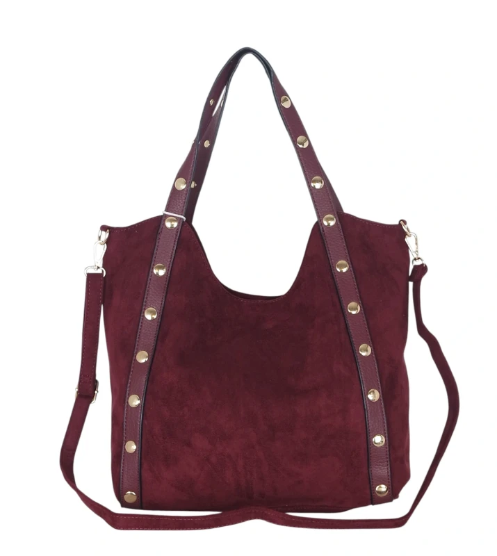 Andrea Massi Italy Torebka Shopper A4 | Zamsz Ekologiczny | Dżety | Rączki + Pasek