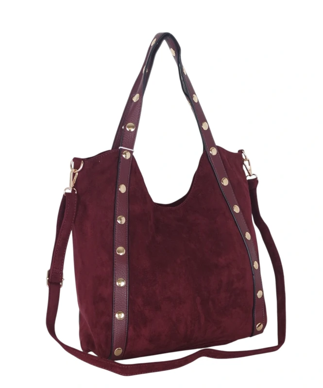 Andrea Massi Italy Torebka Shopper A4 | Zamsz Ekologiczny | Dżety | Rączki + Pasek