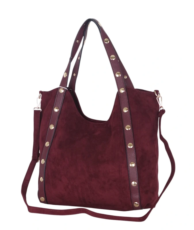 Andrea Massi Italy Torebka Shopper A4 | Zamsz Ekologiczny | Dżety | Rączki + Pasek