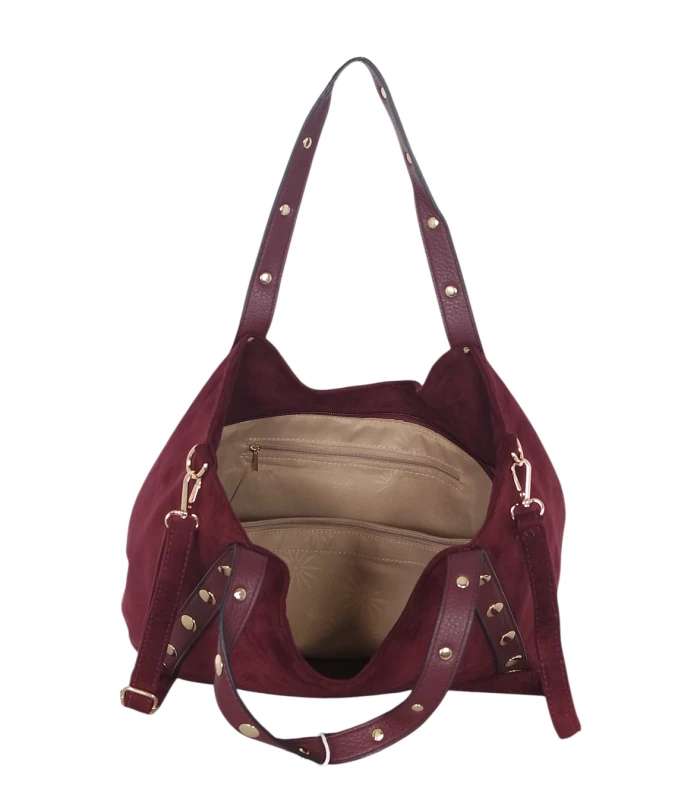 Andrea Massi Italy Torebka Shopper A4 | Zamsz Ekologiczny | Dżety | Rączki + Pasek