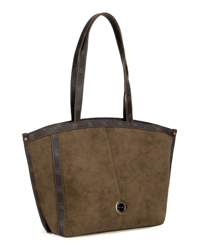 MONNARI Premium Collection Shopper Bag A4 | Torebka Damska na Ramię | Cynamon + Czekolada | Jesień Zima