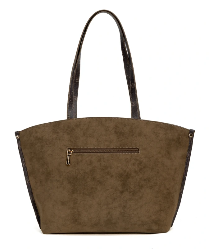 MONNARI Premium Collection Shopper Bag A4 | Torebka Damska na Ramię | Cynamon + Czekolada | Jesień Zima