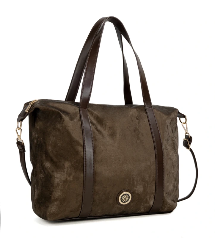 MONNARI Premium Collection Shopper Bag A4 | Czekoladowy Brąz | Rączki + Długi Pasek