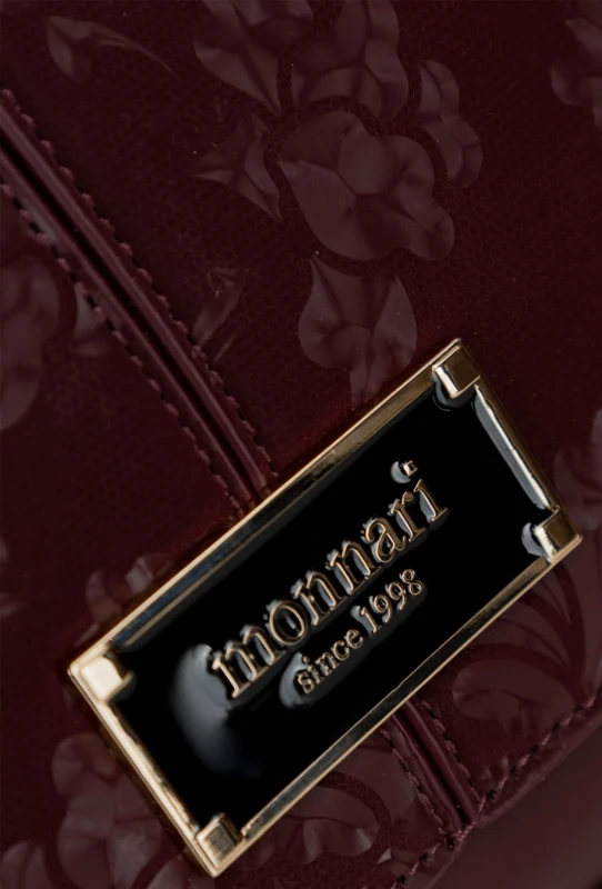 Monnari Premium Collection Torebka Damska A4 | Burgundowa | Do Ręki i na Ramię | Pasek
