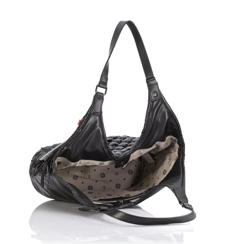 MONNARI Torebka Damska Shopper 2w1 | Pikowana | Saszetka Listonoszka | Rączki + Pasek | Czarna
