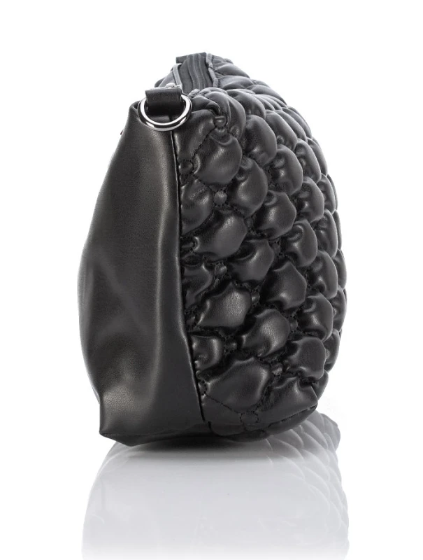 MONNARI Torebka Damska Shopper 2w1 | Pikowana | Saszetka Listonoszka | Rączki + Pasek | Czarna