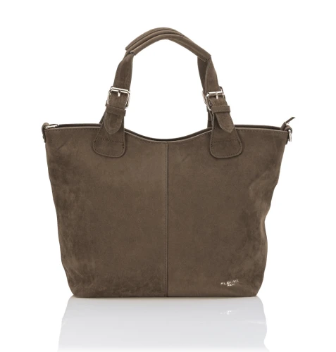 FLORA&CO Paris Torebka Shopper A4 z Zamszu Ekologicznego | Rączki + Regulowany Pasek