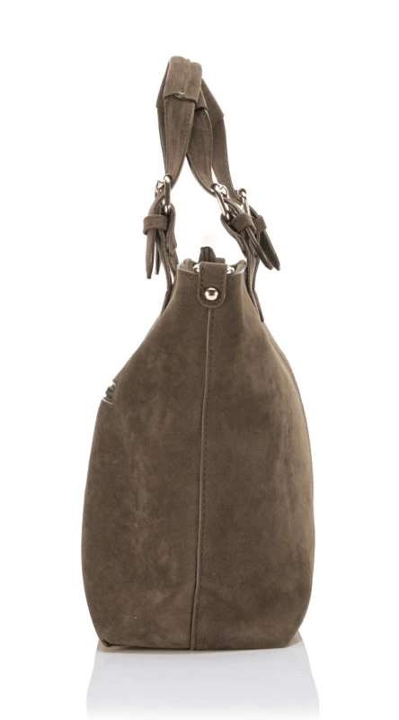 FLORA&amp;CO Paris Torebka Shopper A4 z Zamszu Ekologicznego | Rączki + Regulowany Pasek