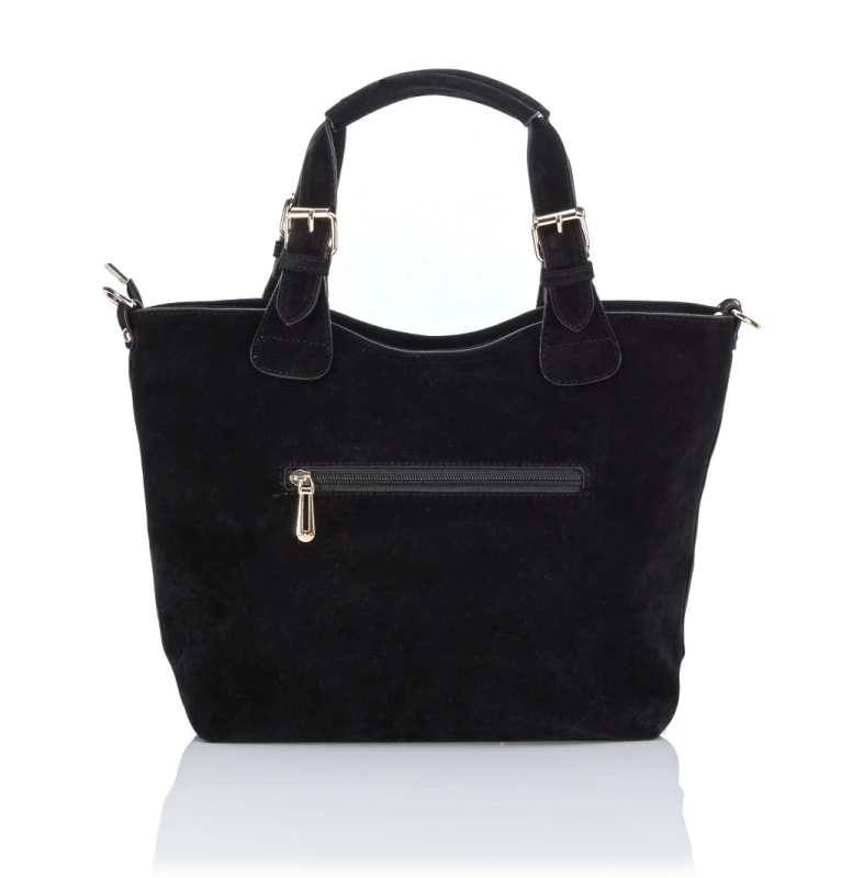 FLORA&amp;CO Paris Torebka Shopper A4 z Zamszu Ekologicznego | Rączki + Regulowany Pasek
