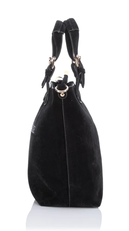 FLORA&amp;CO Paris Torebka Shopper A4 z Zamszu Ekologicznego | Rączki + Regulowany Pasek