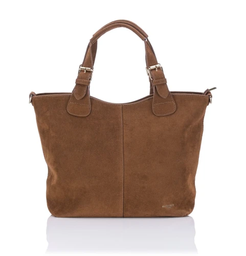 FLORA&CO Paris Torebka Shopper A4 z Zamszu Ekologicznego | Rączki + Regulowany Pasek
