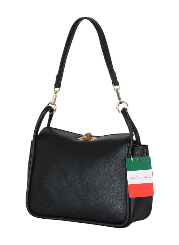 VERA PELLE Włoska Torebka Damska ze Skóry Naturalnej Dollaro | 2 Odpinane Paski | Zapięcie