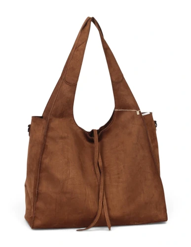 Paolo Bags Italy Torebka Shopper A4 2w1 | Zamsz Ekologiczny | Saszetka Listonoszka