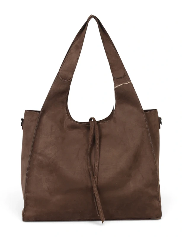 Paolo Bags Italy Torebka Shopper A4 2w1 | Zamsz Ekologiczny | Saszetka Listonoszka