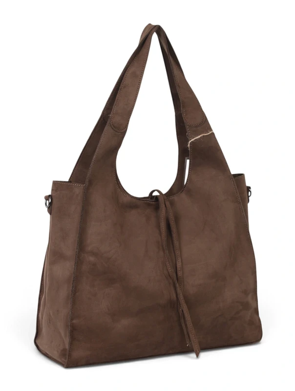 Paolo Bags Italy Torebka Shopper A4 2w1 | Zamsz Ekologiczny | Saszetka Listonoszka
