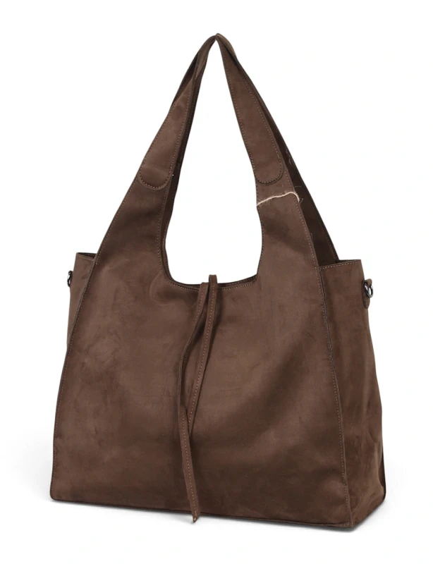 Paolo Bags Italy Torebka Shopper A4 2w1 | Zamsz Ekologiczny | Saszetka Listonoszka