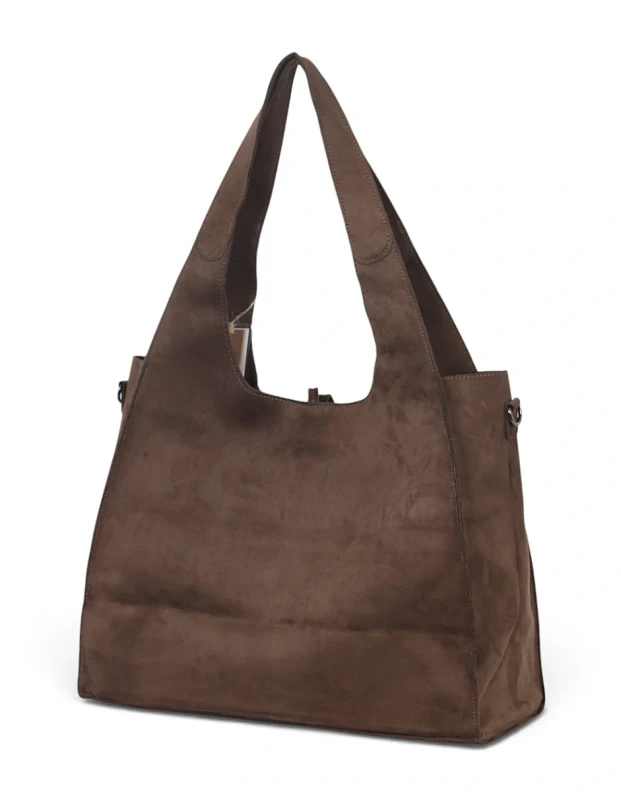 Paolo Bags Italy Torebka Shopper A4 2w1 | Zamsz Ekologiczny | Saszetka Listonoszka