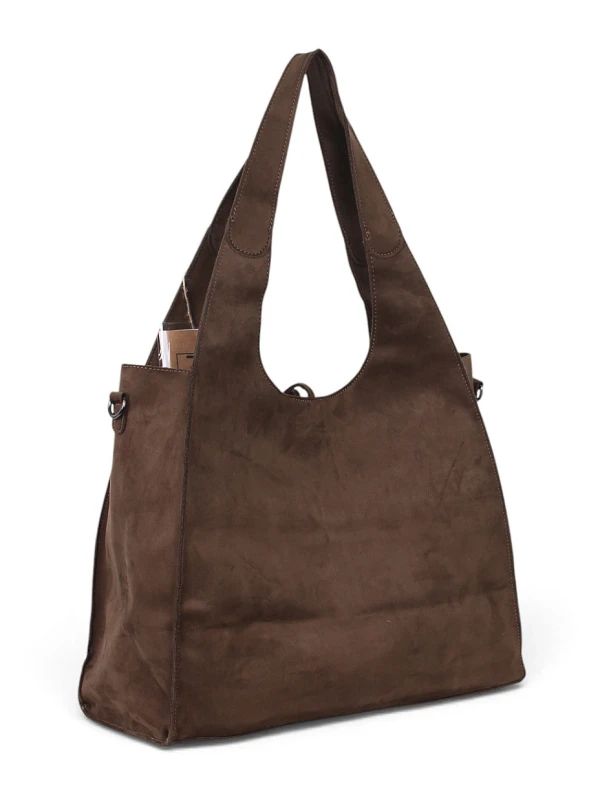 Paolo Bags Italy Torebka Shopper A4 2w1 | Zamsz Ekologiczny | Saszetka Listonoszka