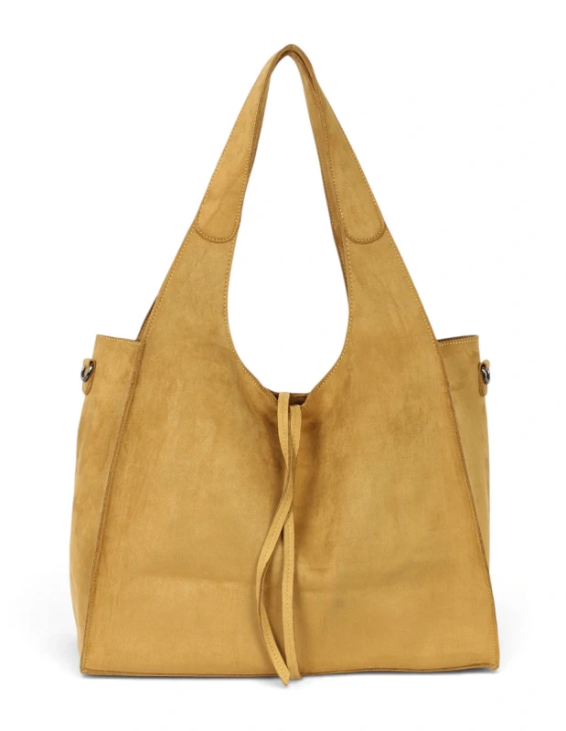 Paolo Bags Italy Torebka Shopper A4 2w1 | Zamsz Ekologiczny | Saszetka Listonoszka