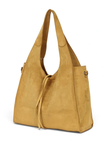 Paolo Bags Italy Torebka Shopper A4 2w1 | Zamsz Ekologiczny | Saszetka Listonoszka 
