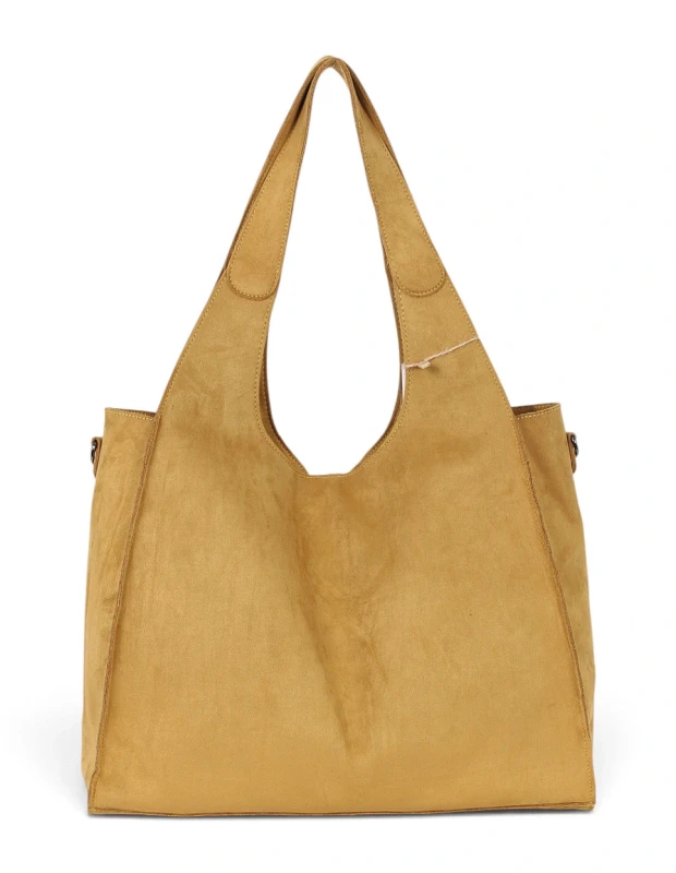Paolo Bags Italy Torebka Shopper A4 2w1 | Zamsz Ekologiczny | Saszetka Listonoszka