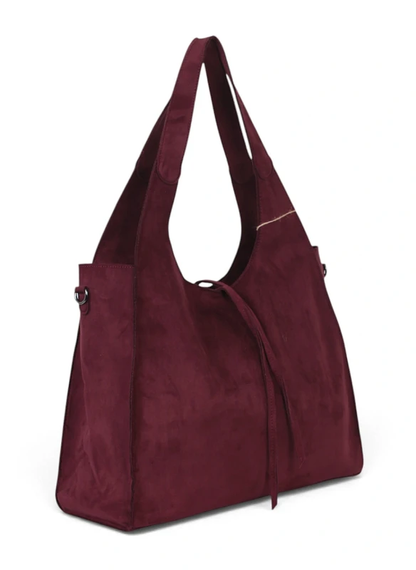 Paolo Bags Italy Torebka Shopper A4 2w1 | Zamsz Ekologiczny | Saszetka Listonoszka