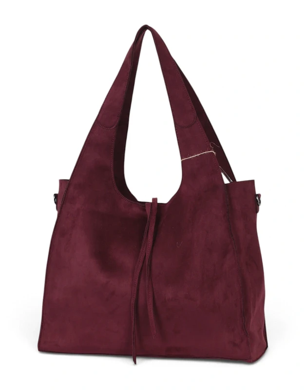 Paolo Bags Italy Torebka Shopper A4 2w1 | Zamsz Ekologiczny | Saszetka Listonoszka