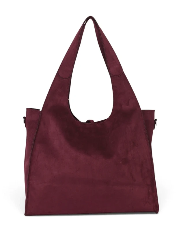 Paolo Bags Italy Torebka Shopper A4 2w1 | Zamsz Ekologiczny | Saszetka Listonoszka