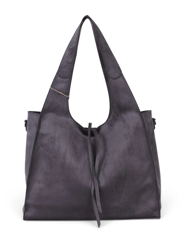 Paolo Bags Italy Torebka Shopper A4 2w1 | Zamsz Ekologiczny | Saszetka Listonoszka