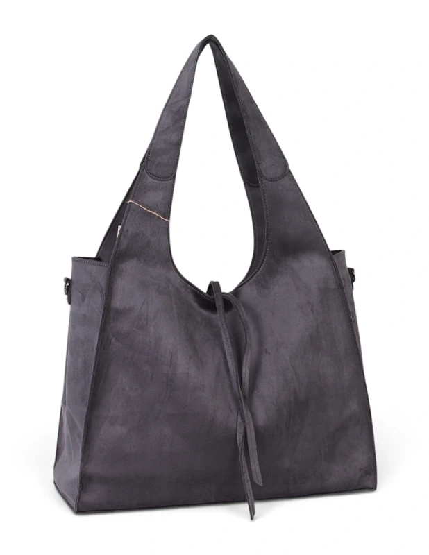 Paolo Bags Italy Torebka Shopper A4 2w1 | Zamsz Ekologiczny | Saszetka Listonoszka