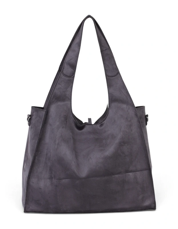 Paolo Bags Italy Torebka Shopper A4 2w1 | Zamsz Ekologiczny | Saszetka Listonoszka