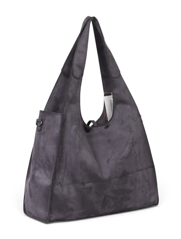Paolo Bags Italy Torebka Shopper A4 2w1 | Zamsz Ekologiczny | Saszetka Listonoszka