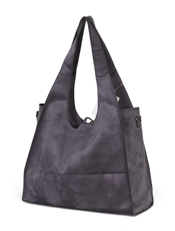 Paolo Bags Italy Torebka Shopper A4 2w1 | Zamsz Ekologiczny | Saszetka Listonoszka